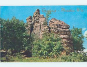 1958 postcard RABBIT ROCK Wisconsin Dells & Wisconsin Rapids WI hn5255