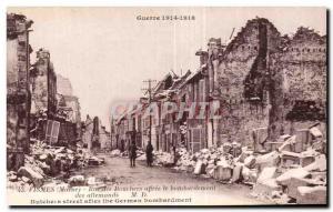 Old Postcard Street butchers after the bombing of German Fismes