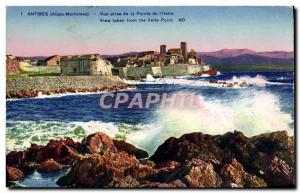 Old Postcard Antibes Vue Prize De La Pointe From I & # 39Ilette