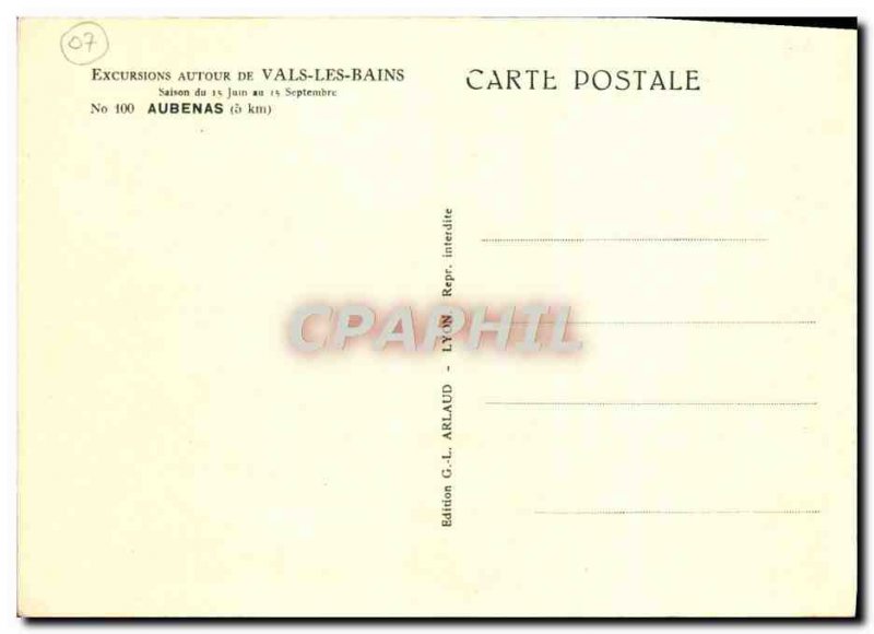 Old Postcard Around Vals les Bains Aubenas From Salson