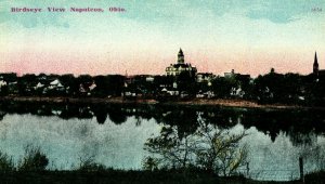 Circa 1905-10 Birdseye View Napoleon & River Ohio Vintage Postcard P6