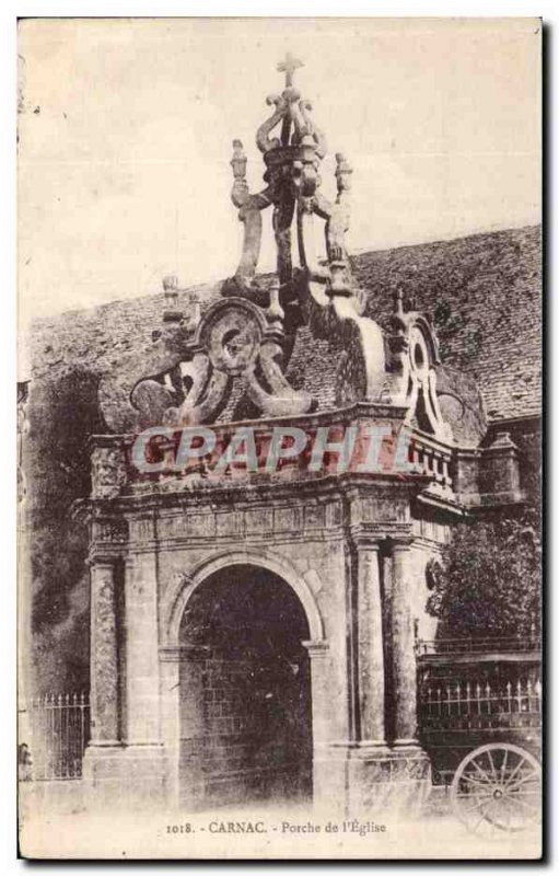 Old Postcard Carnac Porch of The Church