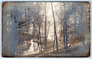 1910's RPPC RAVINE LAKE AREA EARA ILLINOIS ROCKEFELLER CANCEL LIZZE VALENTINE