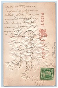 Brentwood California CA Postcard Easter Greetings Flowers Cross Embossed c1910's