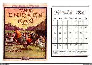 1990 Sheet Music Calendar Series November The Chicken Rag Song