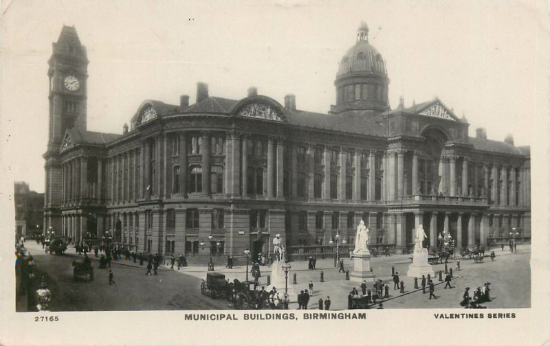 Postcard UK England Birmingham, Warwickshire clocktower facade tower