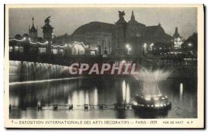 Old Postcard Exposition Internationale des Arts Decoratifs Paris 1925 Night View