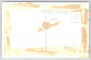 Lancaster Wisconsin~Winskill Grade School & Grounds~Flagpole~Huge Tree RPPC 1959