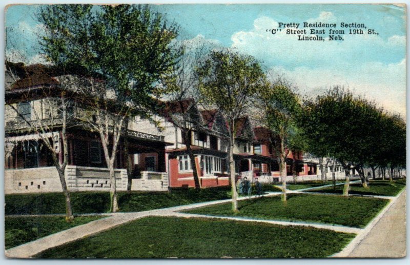 Pretty Residence Section, C Street East from 19th Street - Lincoln, Nebraska 