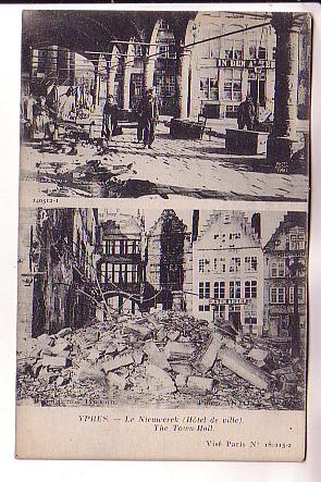 Town Hall, Before After Bombardment, War Ruins, Ypres, Belgium