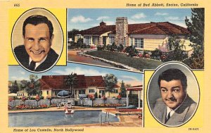 Bud Abbot & Home of Lou Costello Encino & North Hollywood, CA USA Unused 