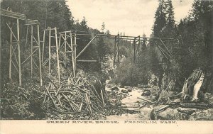 Postcard Washington Franklin 1907 Green River Bridge 23-987