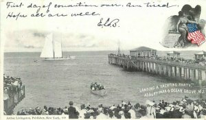 Asbury Park Ocean Grove New Jersey Landing Yachting Party 1905 Postcard 21-6853