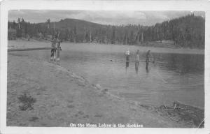 F29/ Mesa Lakes Colorado RPPC Postcard c1910 Paddle Boarding Dock