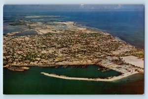 Key West Florida FL Postcard Airview Southernmost City Beaches Playground c1960