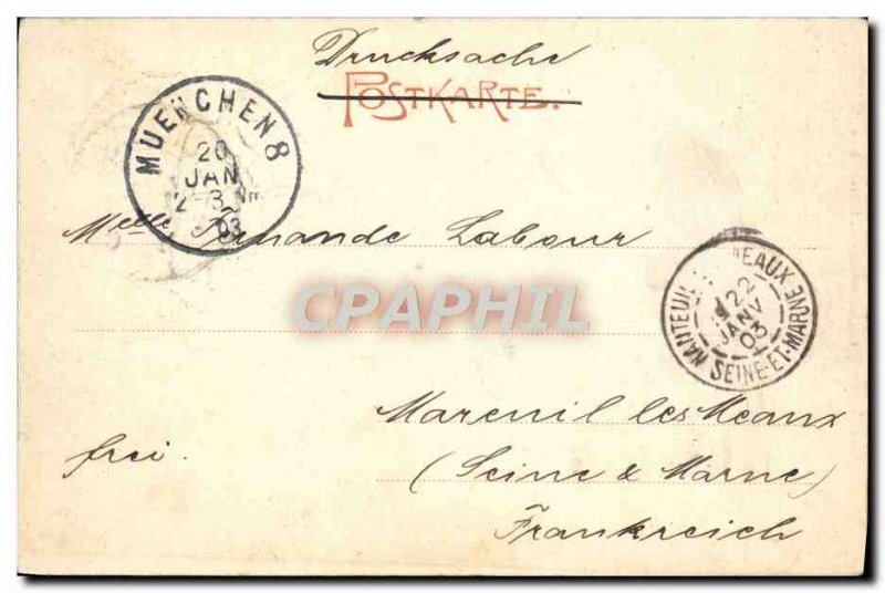 Old Postcard Munchen und Hoftheater Maximitianstrasse