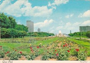 Illinois Chicago Rose Gardens and Buckingham Memorial Fountain 1978