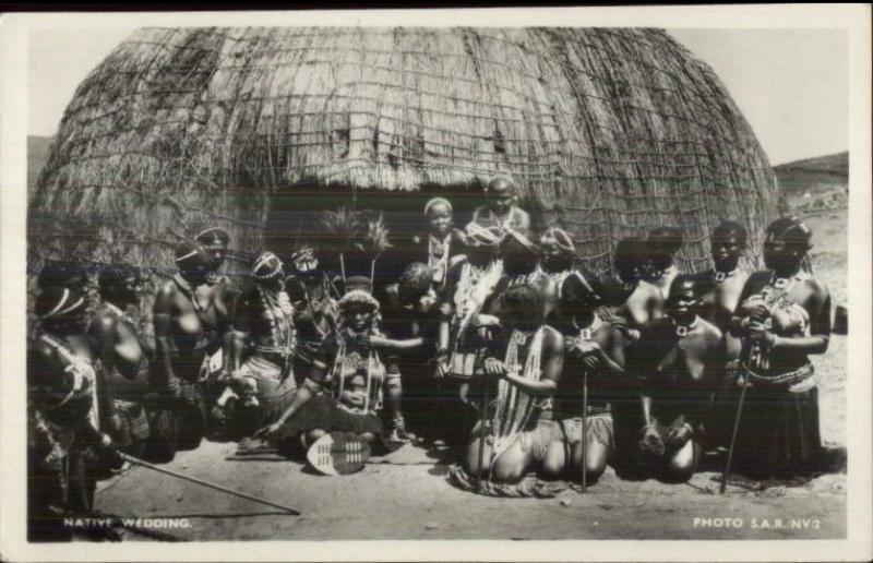 Africa Natives Ethnography Wedding - Zululand? Real Photo Postcard