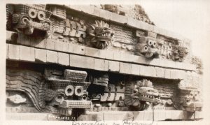 Vintage Postcard1910's View of The Temple of Quetzalcoatl Teotihuacan RPPC MX