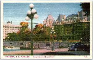 VINTAGE POSTCARD THE EMPRESS HOTEL AT VICTORIA BRITISH COLUMBIA