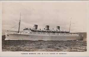 RPPC Postcard Ship Furness Bermuda Line QTEV Queen of Bermuda