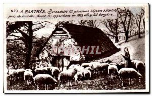 Old Postcard Bartres bernadette Sheep