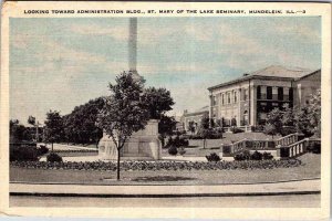 Postcard BUILDING SCENE Mundelein Illinois IL AM5823