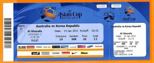 C2399 - Old FOOTBALL MATCH TICKET - 2011 AUSTRIA VS KOREA REPUBLIC-
