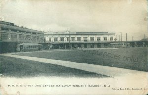 Camden, New Jersey - PRR Station and Street Railway Terminal 1912 - NJ Postcard 