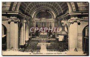 Old Postcard Courbevoie L & # 39Interieur From & # 39Eglise