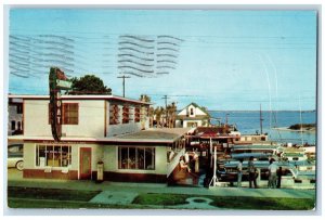 1954 Shrimp Boat Cafe Smith Yacht Basin Panama City Florida FL Antique Postcard 