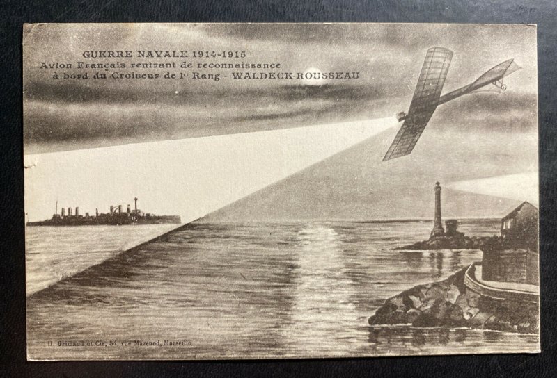 Mint France Picture Postcard WWI French Airplane On Recognition Flight Waldeck