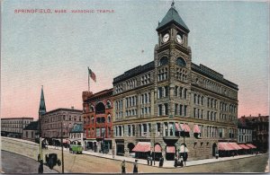 Springfield Masonic Temple Massachusetts Vintage Postcard C118