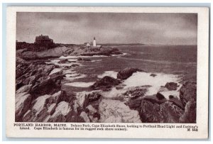 c1920's Delano Park, Cape Elizabeth Shore, Portland Harbor Maine ME Postcard