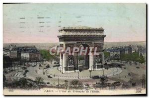 Old Postcard Paris l & # 39Arc De Triomphe From I & # 39Etoile