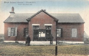 BRICK SCHOOL HOUSE Dover, New Hampshire ca 1910s Hand-Colored Vintage Postcard