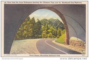 View From The Loop Underpass Showing The Chimney Tops And The Newfound Gap Hi...