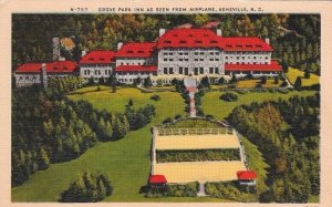 Postcard Grove Park Inn from Airplane Asheville NC