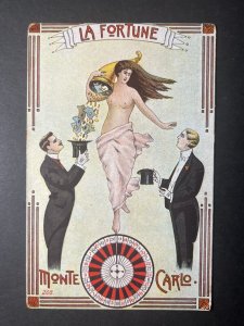 Mint French Monte Carlo Casino Gambling Postcard La Fortune Woman