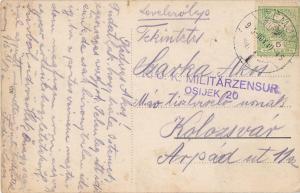 Serbia Zemun Semlin Zimony Hunyady Monument military censor postcard 1910s