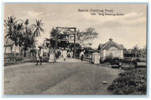 c1910 Brug Kampong Kodjah Batavia (Tandjong Priok) Jakarta Indonesia Postcard