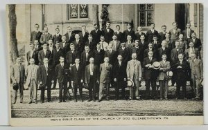 Elizabethtown Pa Men's Bible Class of the Church of God c1922 Postcard O8