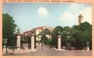 Vintage Postcard 1920s Sather Entrance Gate University of California Berkeley CA