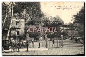 Old Postcard Paris Buttes Chaumont Main Entree