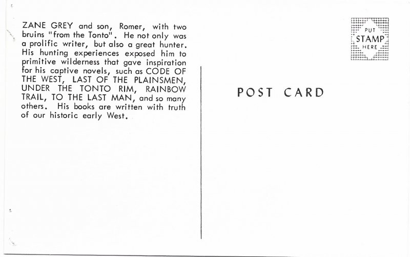 US Unused. Zane Grey and Son, Romer