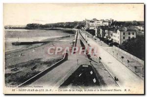 Old Postcard Saint Jean de Luz A corner of Beach Boulevard and the Jetee Thiers