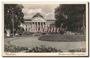 Old Postcard Wiesbaden Kurhaus Mit Blumengarten