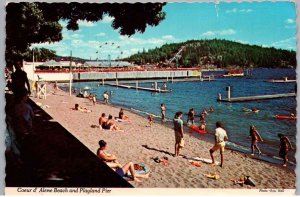 Coeur D' alene, Idaho - The Beach and Playland Pier - 1950s