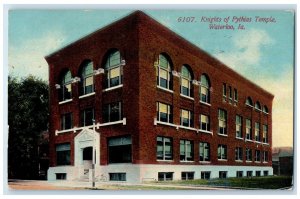 1913 Knights Pythias Temple Exterior Building Waterloo Iowa IA Vintage Postcard