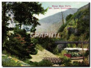 Postcard Old Horse Shoe Curve Mt Lowe California